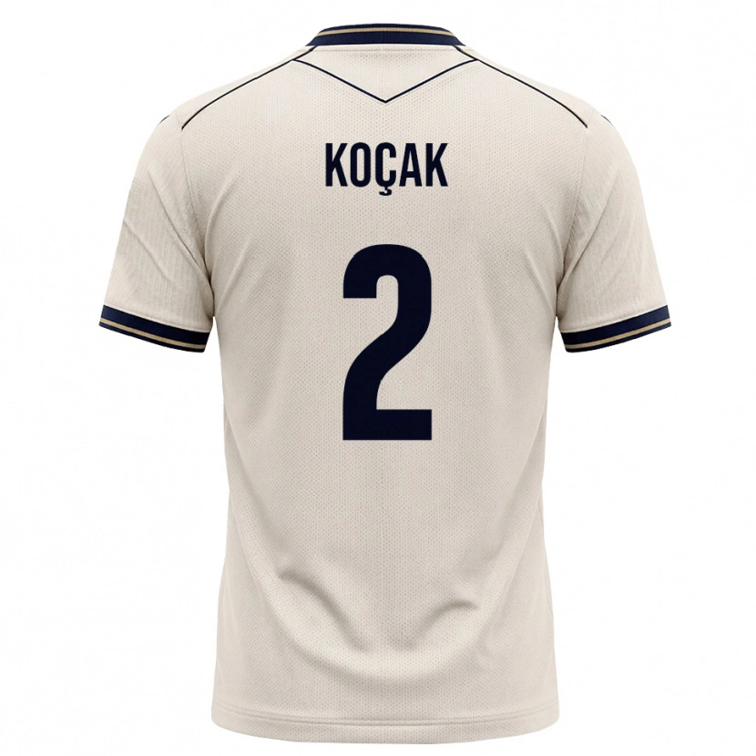 Danxen Børn Ensar Koçak #2 Off-White Blækblå Udebane Spillertrøjer 2026/27 Trøje T-Shirt