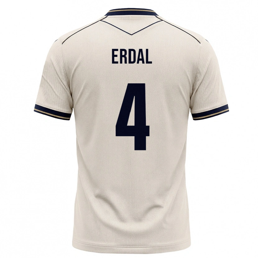 Danxen Børn İzzet Erdal #4 Off-White Blækblå Udebane Spillertrøjer 2026/27 Trøje T-Shirt