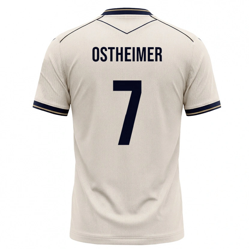 Danxen Børn Nevio Ostheimer #7 Off-White Blækblå Udebane Spillertrøjer 2026/27 Trøje T-Shirt