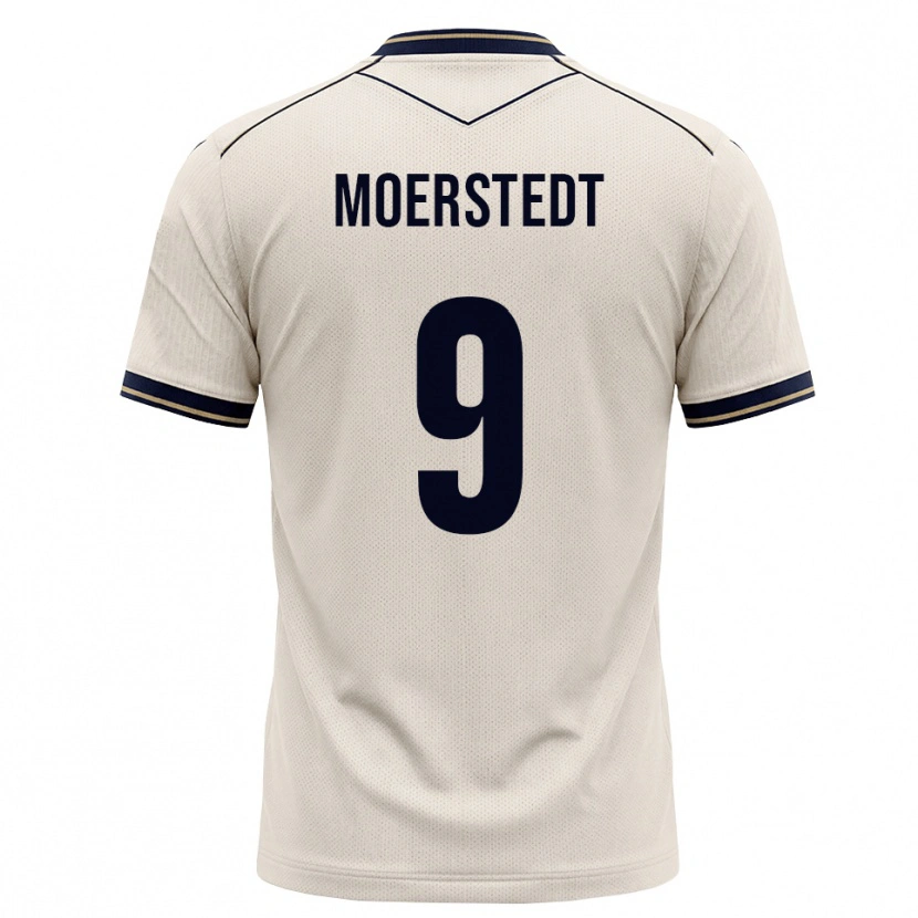 Danxen Børn Max Moerstedt #9 Off-White Blækblå Udebane Spillertrøjer 2026/27 Trøje T-Shirt