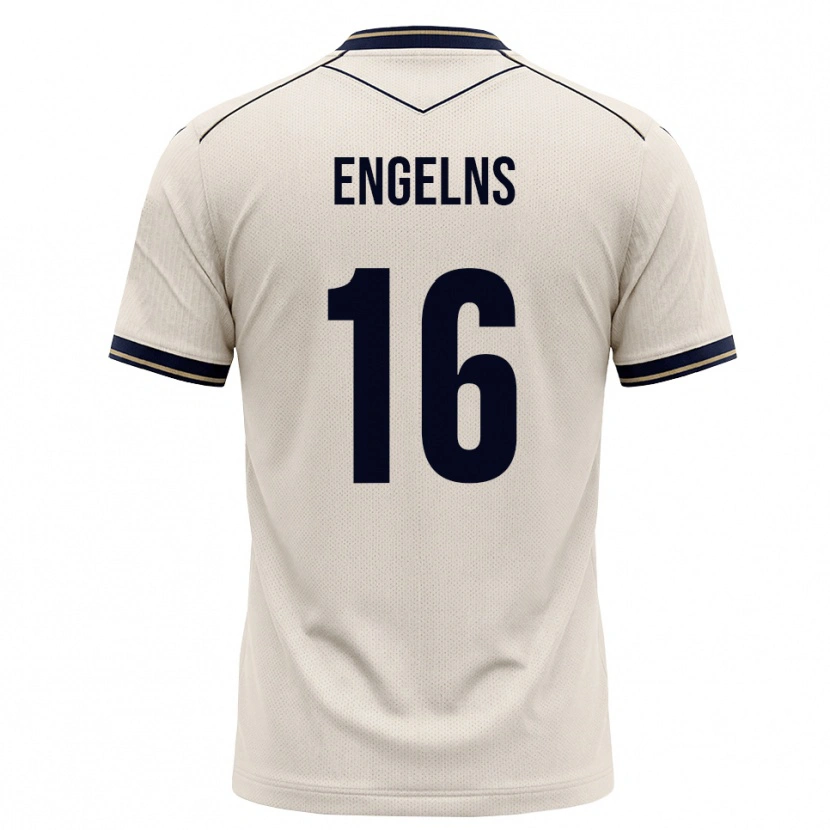 Danxen Børn Luis Engelns #16 Off-White Blækblå Udebane Spillertrøjer 2026/27 Trøje T-Shirt