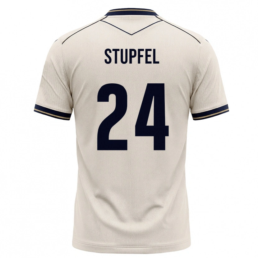 Danxen Børn Janis Stupfel #24 Off-White Blækblå Udebane Spillertrøjer 2026/27 Trøje T-Shirt