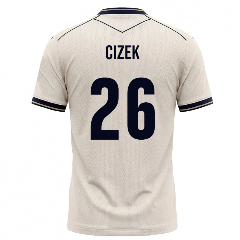 Danxen Børn Krystof Cizek #26 Off-White Blækblå Udebane Spillertrøjer 2026/27 Trøje T-Shirt