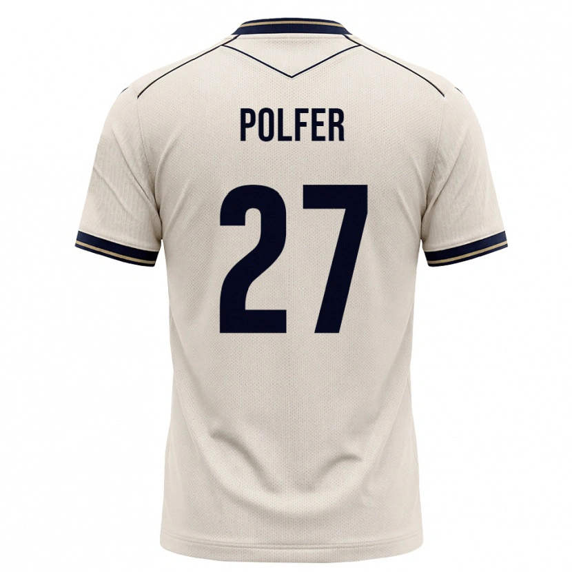 Danxen Børn Jona Polfer #27 Off-White Blækblå Udebane Spillertrøjer 2026/27 Trøje T-Shirt