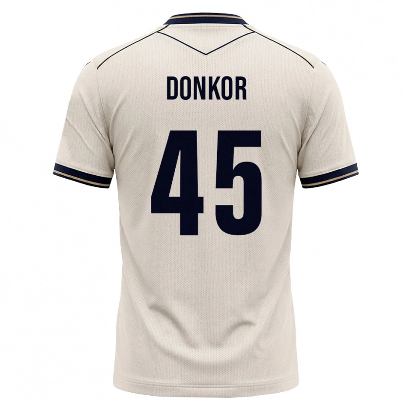 Danxen Børn Denis Donkor #45 Off-White Blækblå Udebane Spillertrøjer 2026/27 Trøje T-Shirt