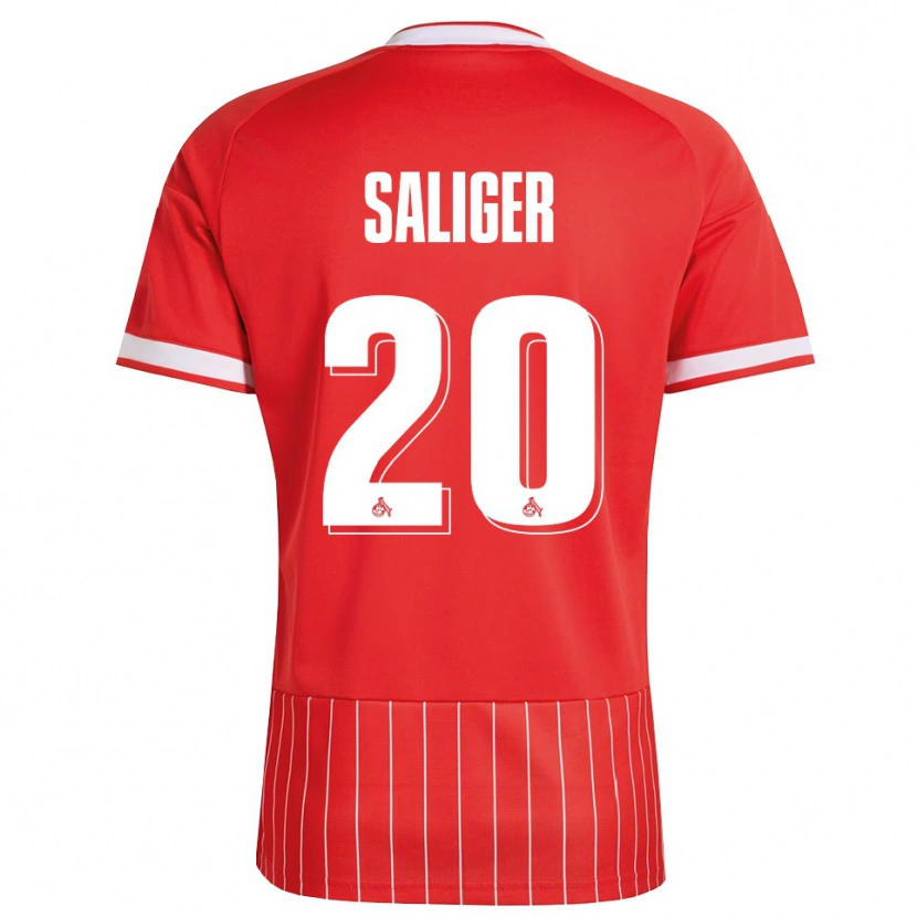 Danxen Børn Jonas Saliger #20 Rød Hvid Grøn Udebane Spillertrøjer 2026/27 Trøje T-Shirt