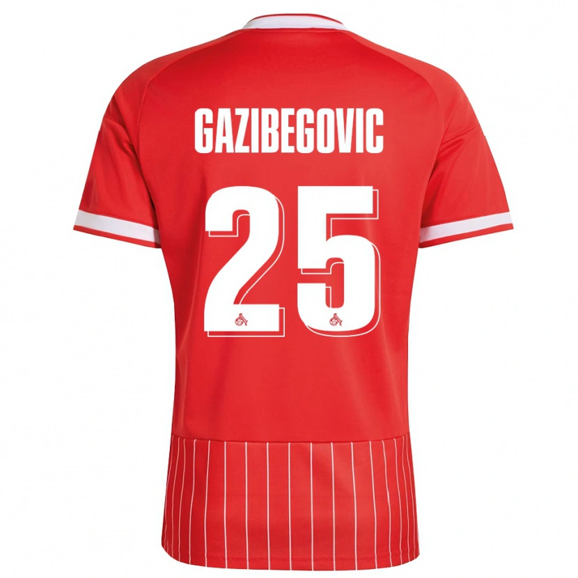 Danxen Børn Jusuf Gazibegovic #25 Rød Hvid Grøn Udebane Spillertrøjer 2026/27 Trøje T-Shirt