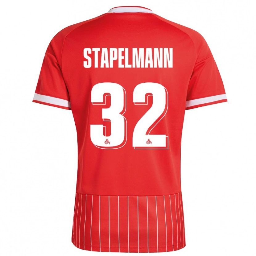 Danxen Børn Luis Stapelmann #32 Rød Hvid Grøn Udebane Spillertrøjer 2026/27 Trøje T-Shirt