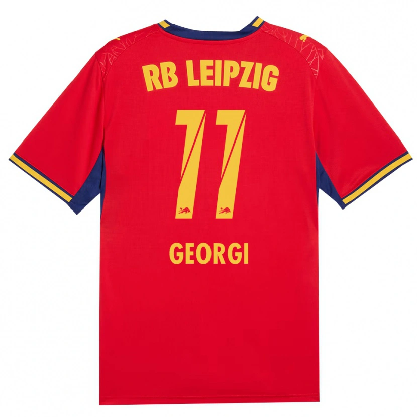 Danxen Børn Fyn Georgi #11 Rød Gul Kongelig Blå Udebane Spillertrøjer 2026/27 Trøje T-Shirt