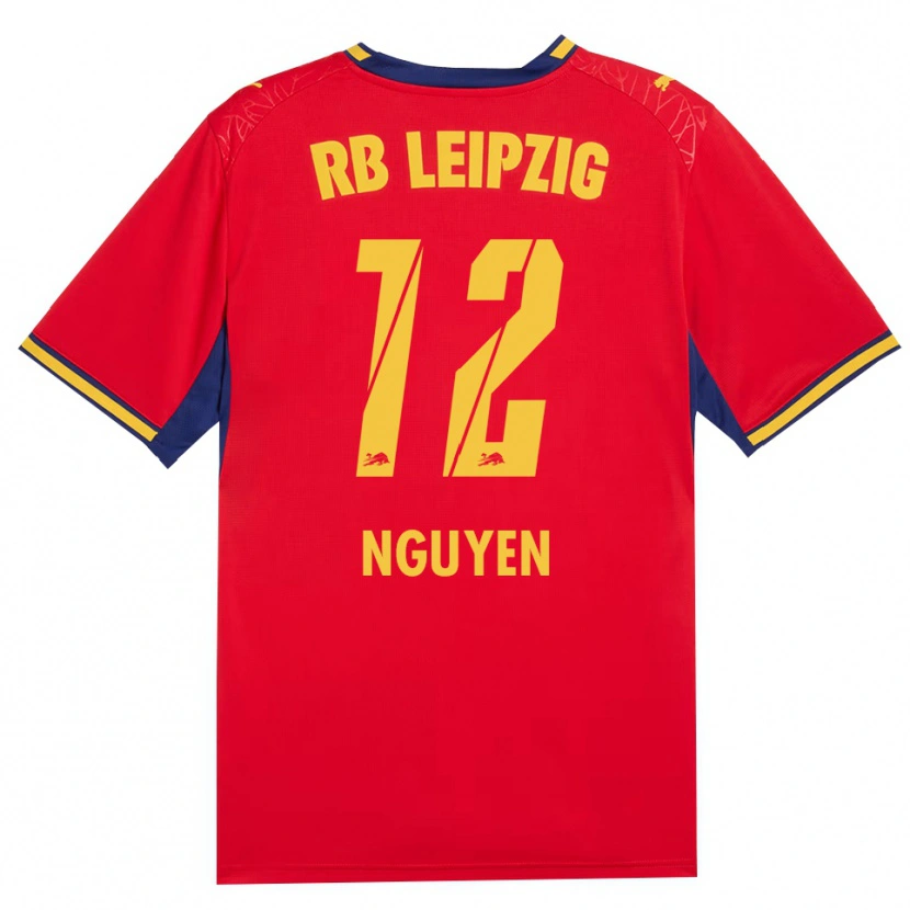 Danxen Børn Vu Nguyen #12 Rød Gul Kongelig Blå Udebane Spillertrøjer 2026/27 Trøje T-Shirt
