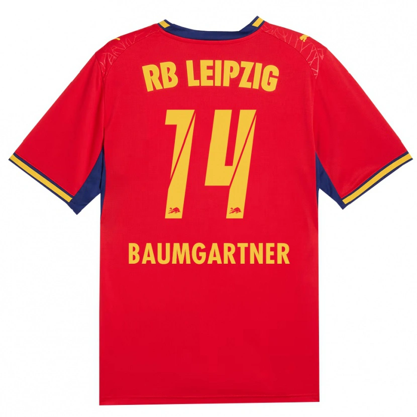 Danxen Børn Christoph Baumgartner #14 Rød Gul Kongelig Blå Udebane Spillertrøjer 2026/27 Trøje T-Shirt