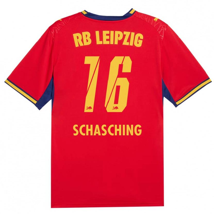 Danxen Børn Annabel Schasching #16 Rød Gul Kongelig Blå Udebane Spillertrøjer 2026/27 Trøje T-Shirt