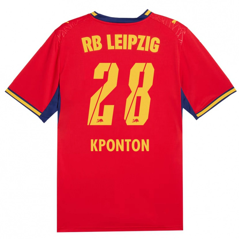 Danxen Børn Marwan Kponton #28 Rød Gul Kongelig Blå Udebane Spillertrøjer 2026/27 Trøje T-Shirt