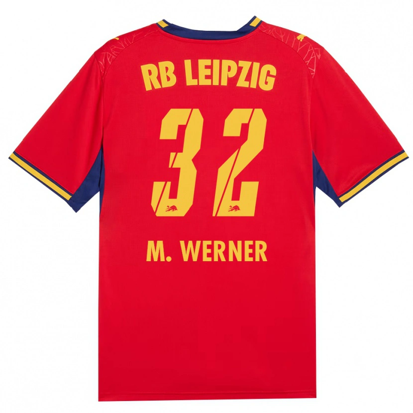Danxen Børn Mia Werner #32 Rød Gul Kongelig Blå Udebane Spillertrøjer 2026/27 Trøje T-Shirt
