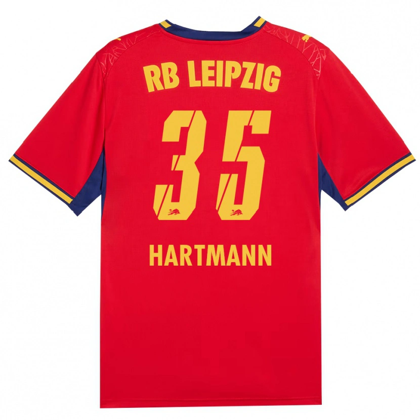 Danxen Børn Fabrice Hartmann #35 Rød Gul Kongelig Blå Udebane Spillertrøjer 2026/27 Trøje T-Shirt