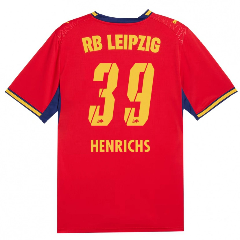 Danxen Børn Benjamin Henrichs #39 Rød Gul Kongelig Blå Udebane Spillertrøjer 2026/27 Trøje T-Shirt