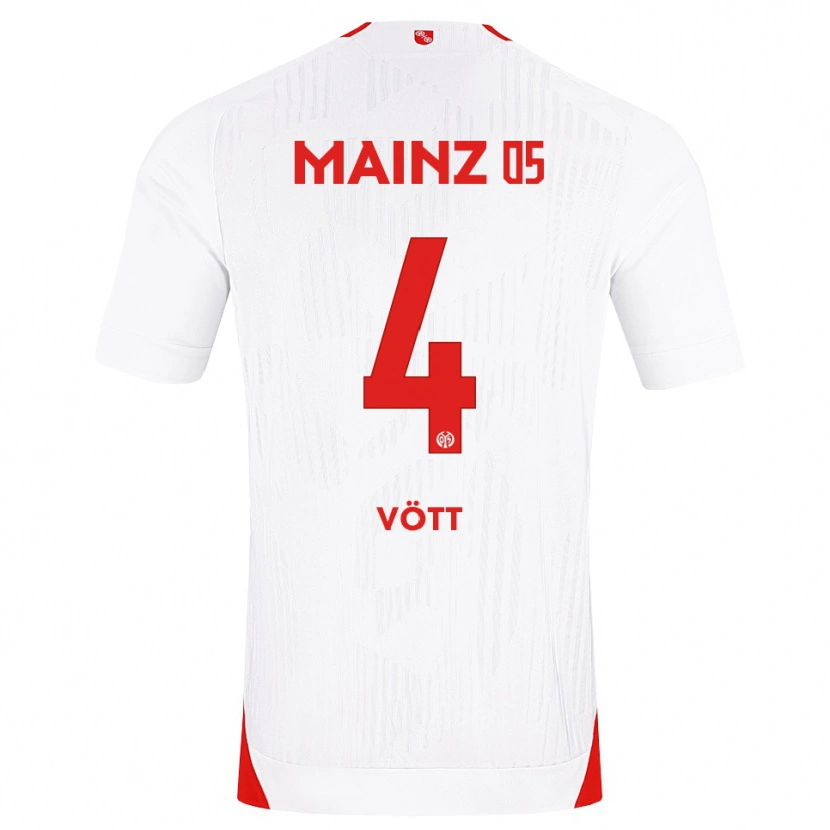 Danxen Børn Jakob Vött #4 Hvid Rød Gul Udebane Spillertrøjer 2026/27 Trøje T-Shirt