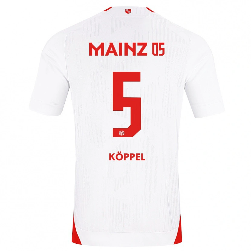 Danxen Børn Domenic Köppel #5 Hvid Rød Gul Udebane Spillertrøjer 2026/27 Trøje T-Shirt