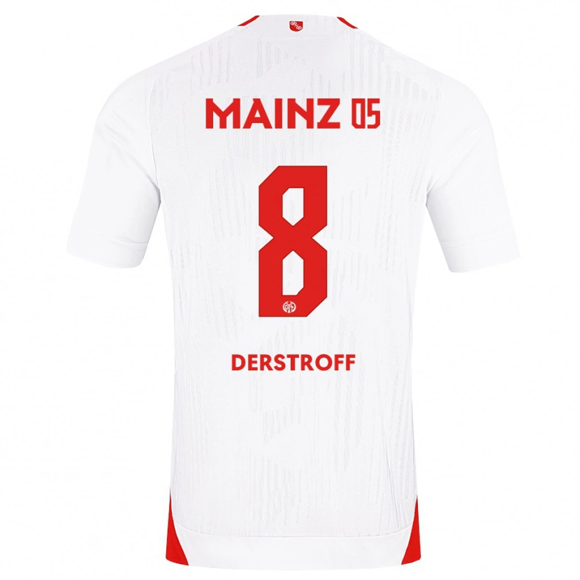Danxen Børn Julian Derstroff #8 Hvid Rød Gul Udebane Spillertrøjer 2026/27 Trøje T-Shirt