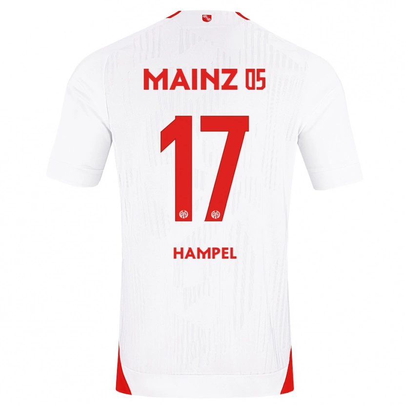 Danxen Børn Luca Hampel #17 Hvid Rød Gul Udebane Spillertrøjer 2026/27 Trøje T-Shirt