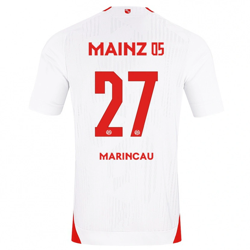 Danxen Børn Emanuel Marincău #27 Hvid Rød Gul Udebane Spillertrøjer 2026/27 Trøje T-Shirt
