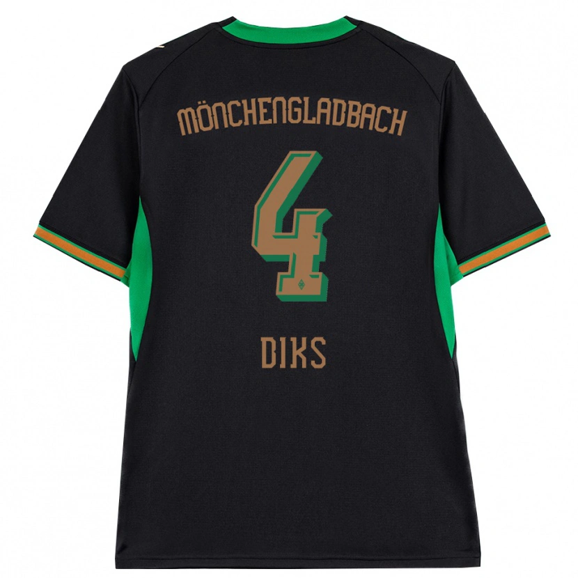 Danxen Børn Kevin Diks #4 Sort Orange Grøn Brun Udebane Spillertrøjer 2026/27 Trøje T-Shirt