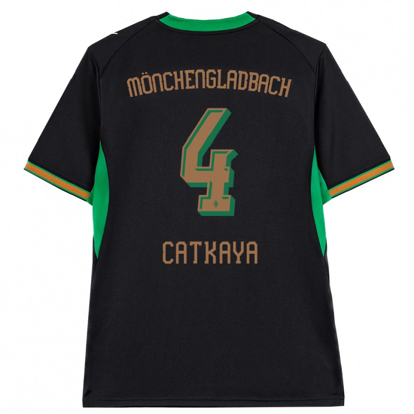 Danxen Børn Talha Catkaya #4 Sort Orange Grøn Brun Udebane Spillertrøjer 2026/27 Trøje T-Shirt