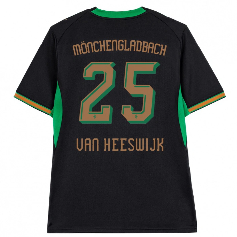 Danxen Børn Amber Van Heeswijk #25 Sort Orange Grøn Brun Udebane Spillertrøjer 2026/27 Trøje T-Shirt
