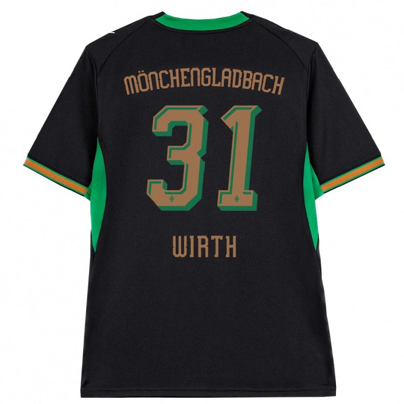 Danxen Børn Linus Wirth #31 Sort Orange Grøn Brun Udebane Spillertrøjer 2026/27 Trøje T-Shirt