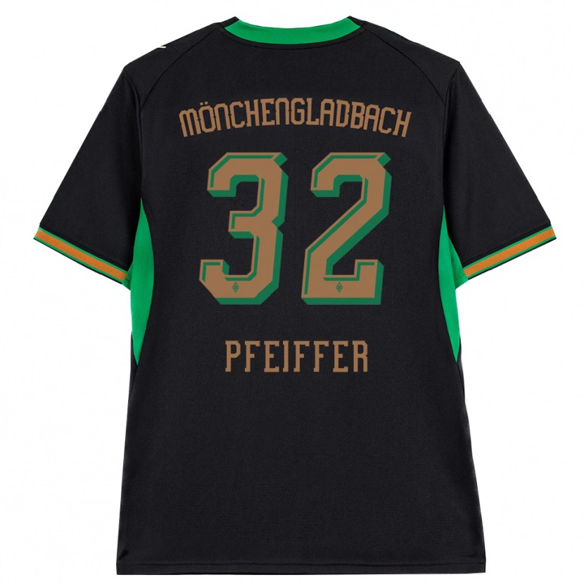 Danxen Børn Tim Pfeiffer #32 Sort Orange Grøn Brun Udebane Spillertrøjer 2026/27 Trøje T-Shirt