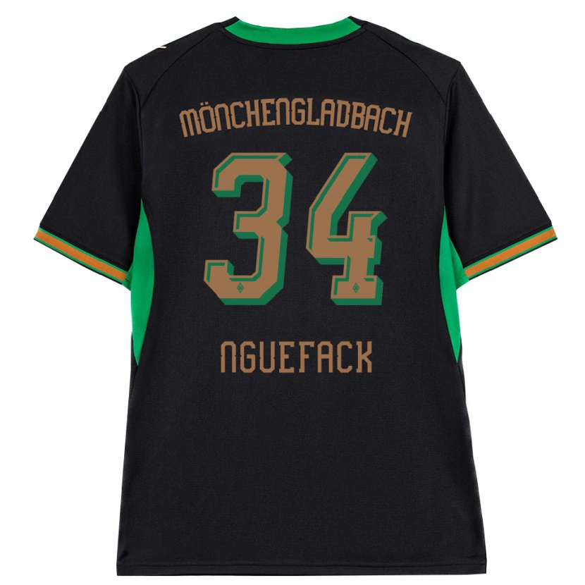 Danxen Børn Mathieu Nguefack #34 Sort Orange Grøn Brun Udebane Spillertrøjer 2026/27 Trøje T-Shirt