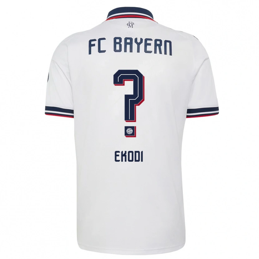 Danxen Børn Michel Ekodi #0 Hvid Grå Rød Udebane Spillertrøjer 2026/27 Trøje T-Shirt