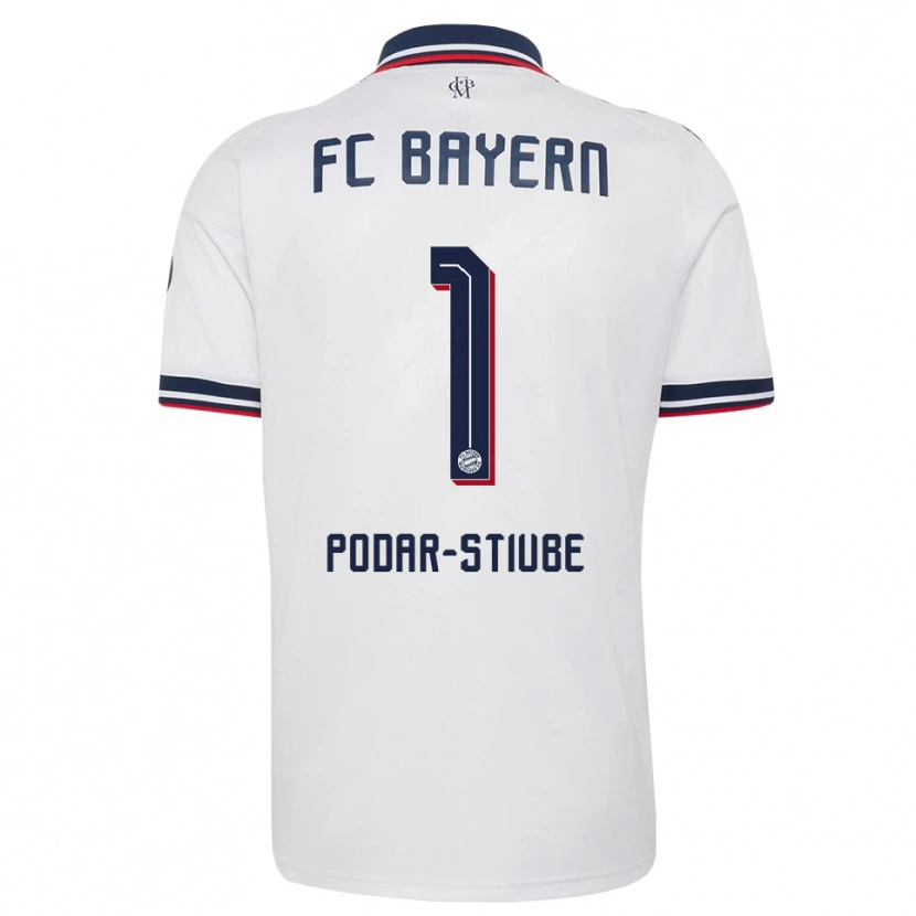 Danxen Børn David Podar-Stiube #1 Hvid Grå Rød Udebane Spillertrøjer 2026/27 Trøje T-Shirt