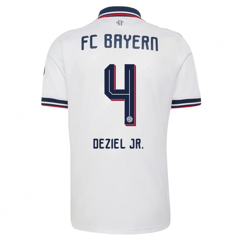Danxen Børn Robert Deziel Jr. #4 Hvid Grå Rød Udebane Spillertrøjer 2026/27 Trøje T-Shirt