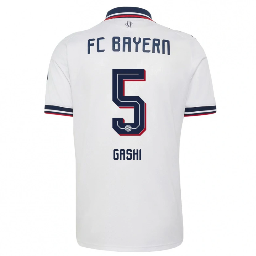 Danxen Børn Afrim Gashi #5 Hvid Grå Rød Udebane Spillertrøjer 2026/27 Trøje T-Shirt