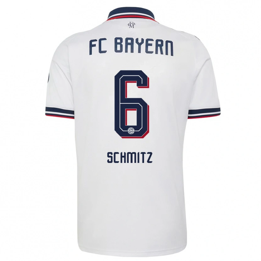 Danxen Børn Benno Schmitz #6 Hvid Grå Rød Udebane Spillertrøjer 2026/27 Trøje T-Shirt