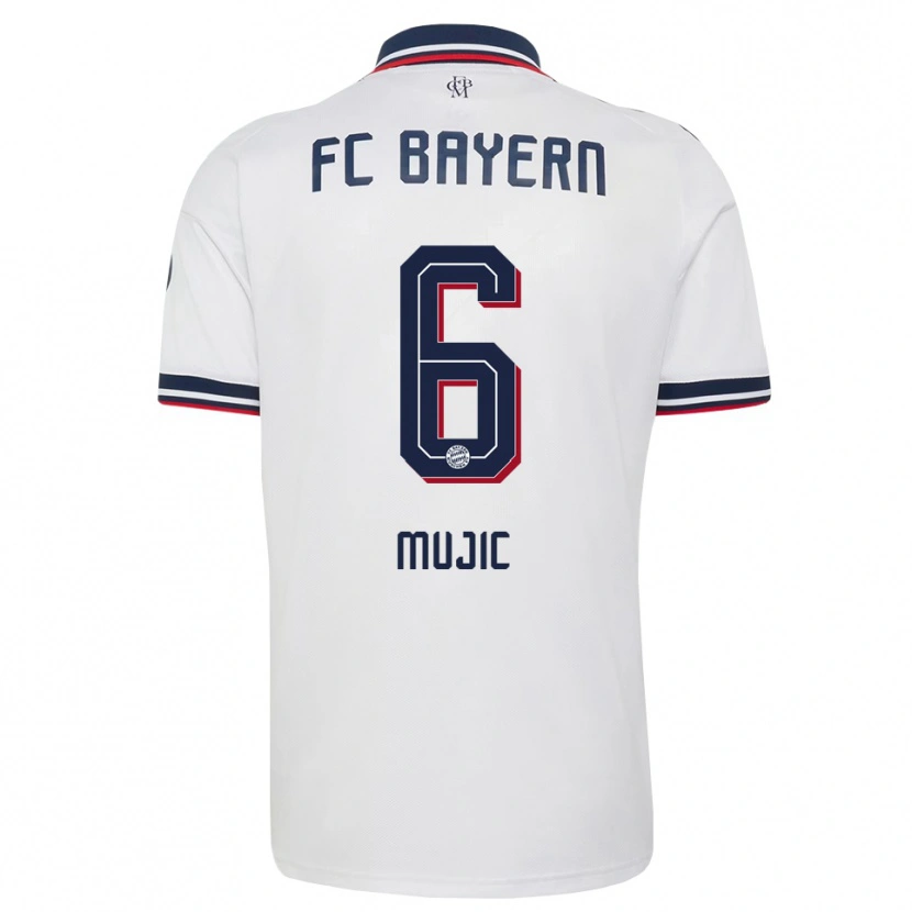 Danxen Børn Tarik Mujic #6 Hvid Grå Rød Udebane Spillertrøjer 2026/27 Trøje T-Shirt