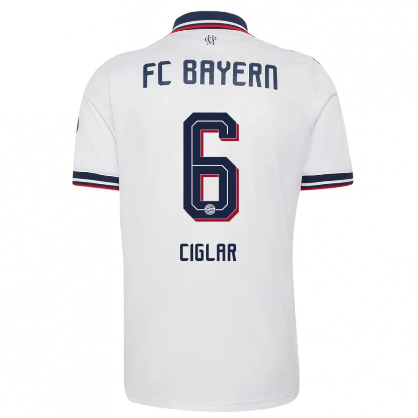 Danxen Børn Roko Ciglar #6 Hvid Grå Rød Udebane Spillertrøjer 2026/27 Trøje T-Shirt