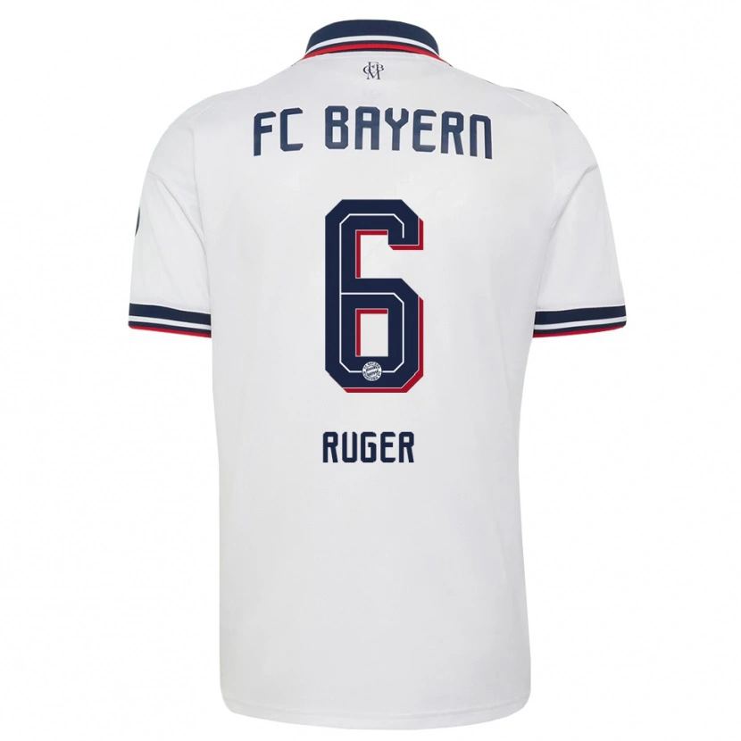 Danxen Børn Kurt Ruger #6 Hvid Grå Rød Udebane Spillertrøjer 2026/27 Trøje T-Shirt