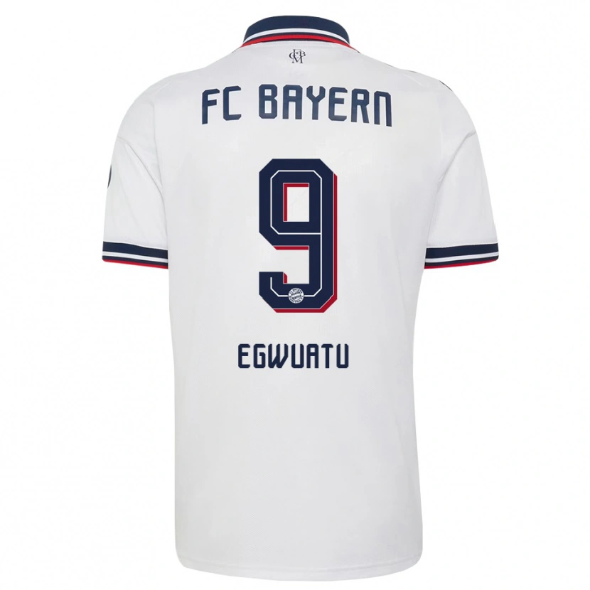 Danxen Børn Frank Egwuatu #9 Hvid Grå Rød Udebane Spillertrøjer 2026/27 Trøje T-Shirt