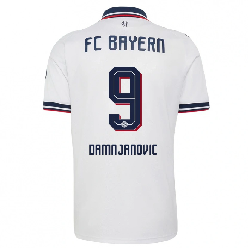 Danxen Børn Jovana Damnjanovic #9 Hvid Grå Rød Udebane Spillertrøjer 2026/27 Trøje T-Shirt