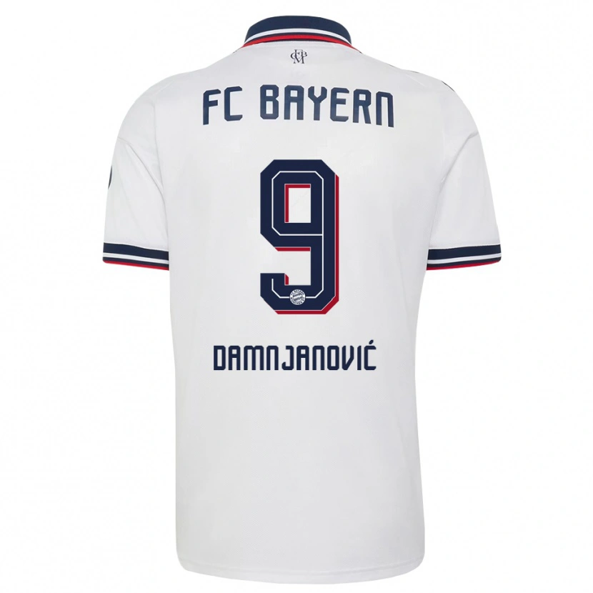 Danxen Børn Jovana Damnjanović #9 Hvid Grå Rød Udebane Spillertrøjer 2026/27 Trøje T-Shirt