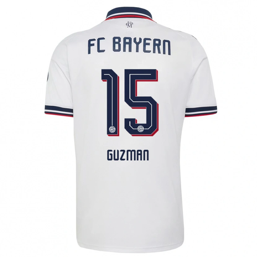 Danxen Børn Ana María Guzmán #15 Hvid Grå Rød Udebane Spillertrøjer 2026/27 Trøje T-Shirt