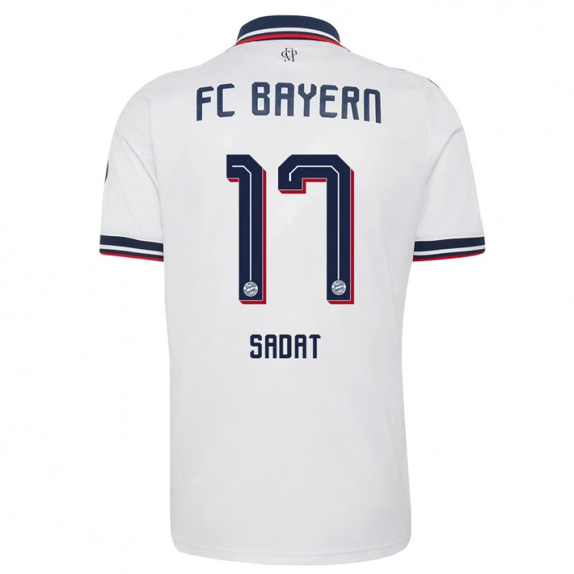Danxen Børn Mudaser Sadat #17 Hvid Grå Rød Udebane Spillertrøjer 2026/27 Trøje T-Shirt