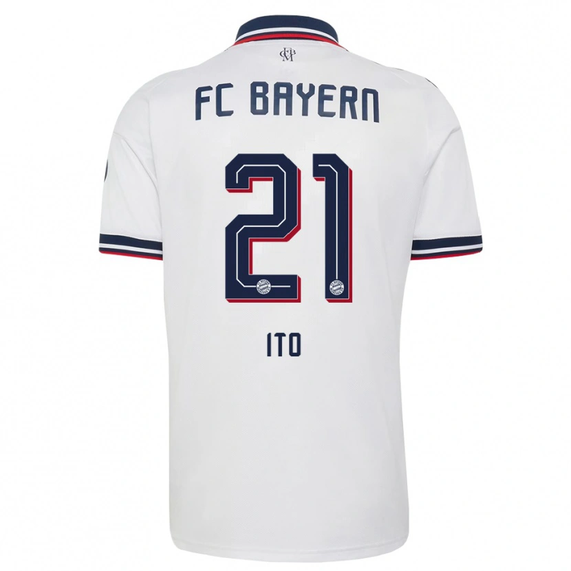 Danxen Børn Hiroki Ito #21 Hvid Grå Rød Udebane Spillertrøjer 2026/27 Trøje T-Shirt