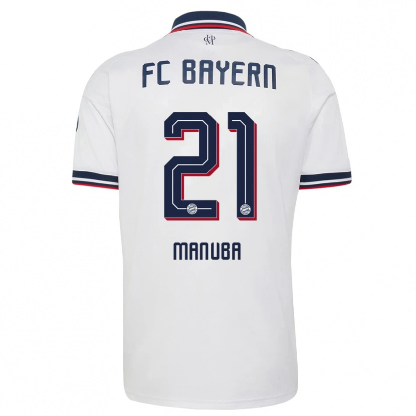 Danxen Børn Vincent Manuba #21 Hvid Grå Rød Udebane Spillertrøjer 2026/27 Trøje T-Shirt