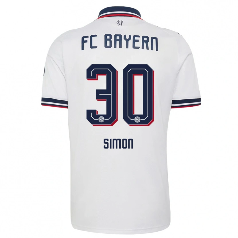 Danxen Børn Carolin Simon #30 Hvid Grå Rød Udebane Spillertrøjer 2026/27 Trøje T-Shirt