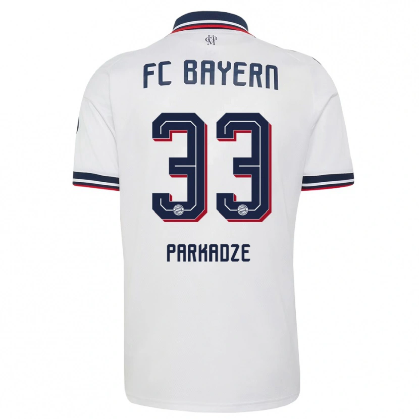 Danxen Børn Luka Parkadze #33 Hvid Grå Rød Udebane Spillertrøjer 2026/27 Trøje T-Shirt