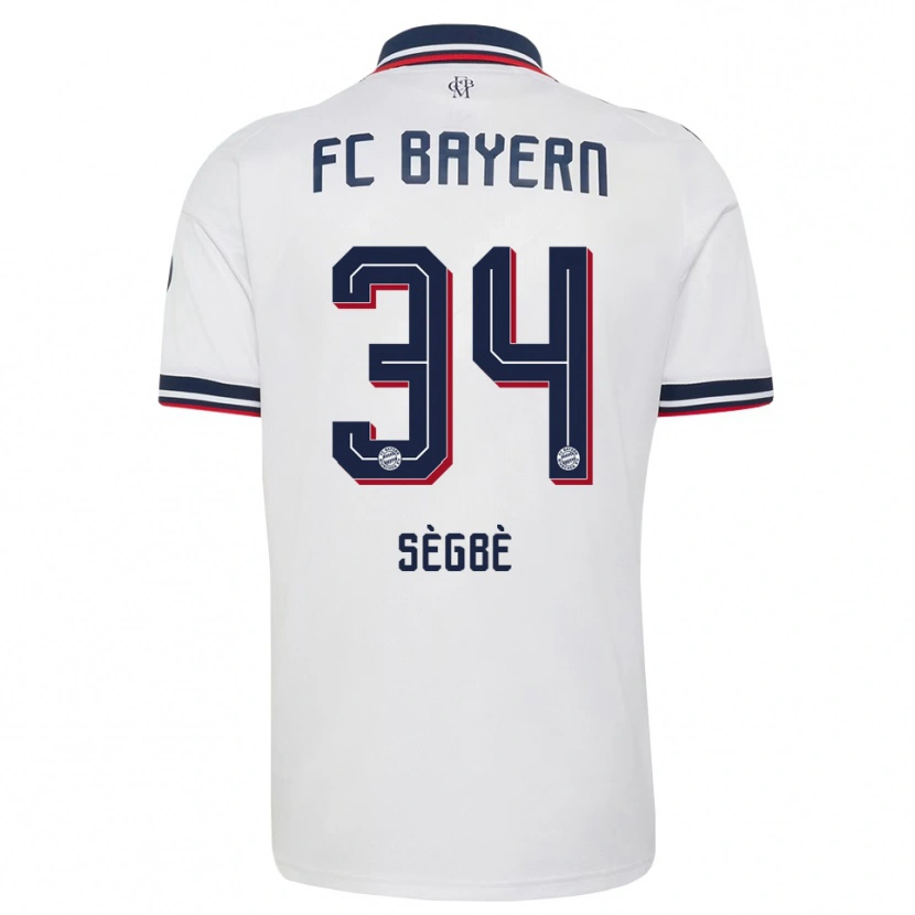 Danxen Børn Désiré Sègbè #34 Hvid Grå Rød Udebane Spillertrøjer 2026/27 Trøje T-Shirt