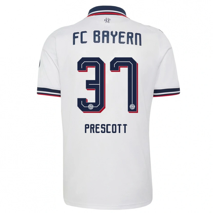 Danxen Børn Leonard Prescott #37 Hvid Grå Rød Udebane Spillertrøjer 2026/27 Trøje T-Shirt
